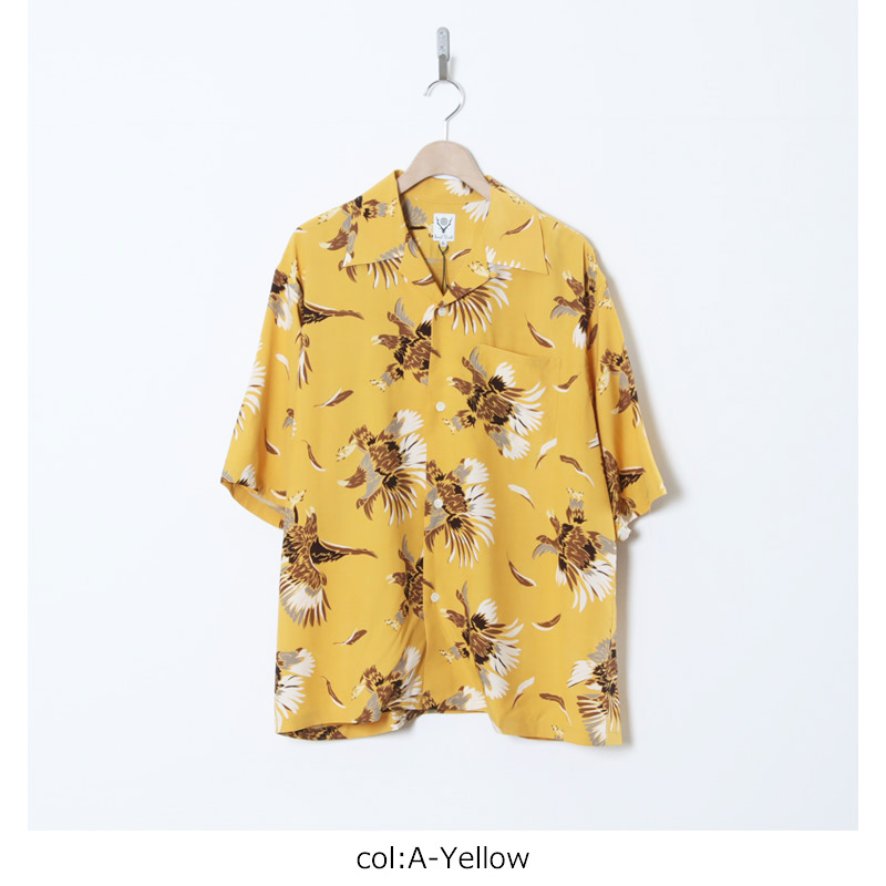 South2 West8(�������ġ��������ȥ�����) S/S Open Collar Shirt - Eagle