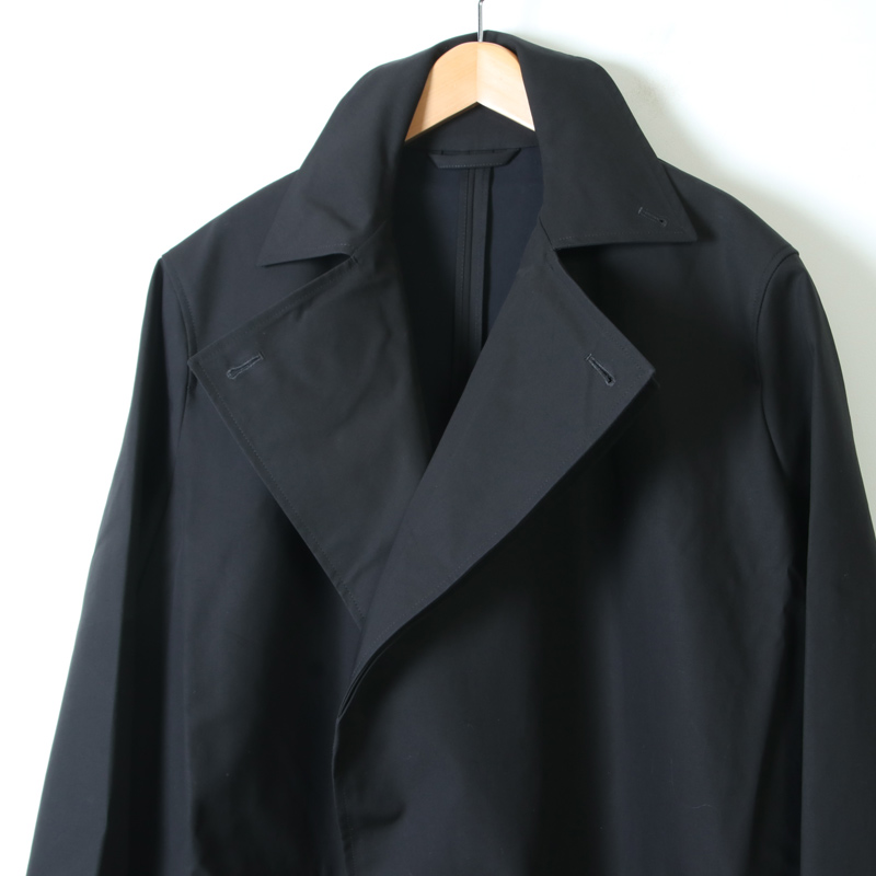 STUDIO NICHOLSON(˥륽) BONDED POWDER COTTON DOUBLE LAPEL MAC DELUM