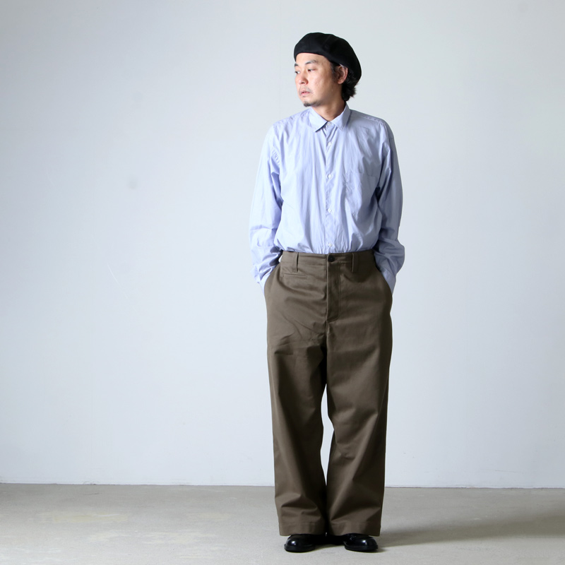 STUDIO NICHOLSON(˥륽) PEACHED COTTON TWIL WIDE LEG SKATER TOME