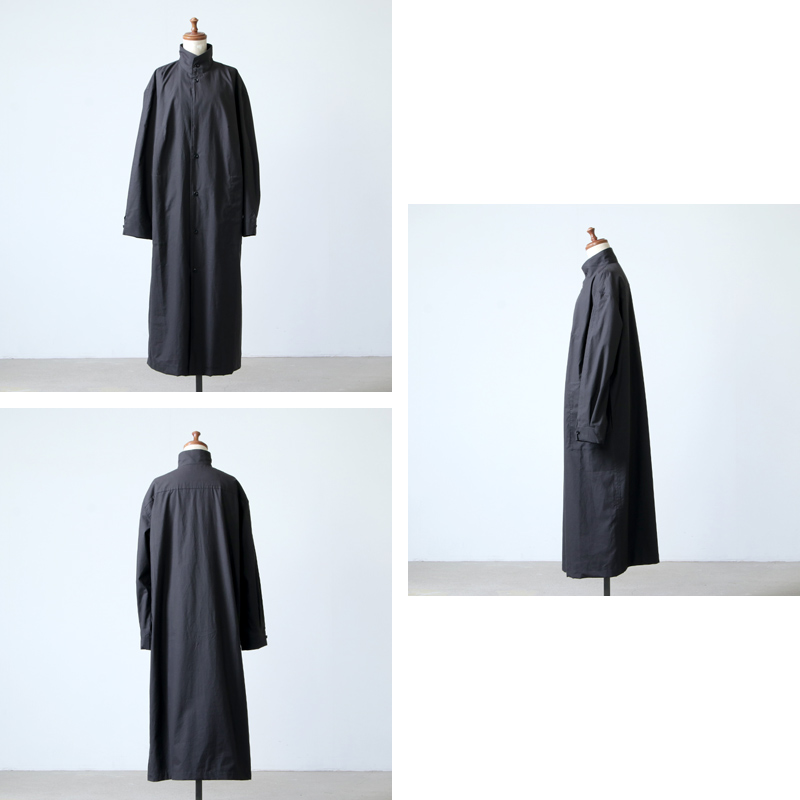 THE HINOKI ザ ヒノキ コットンボイル パラシュートクロス ドッキングドレス 0/キナリ ブラック 【2400012841390】
