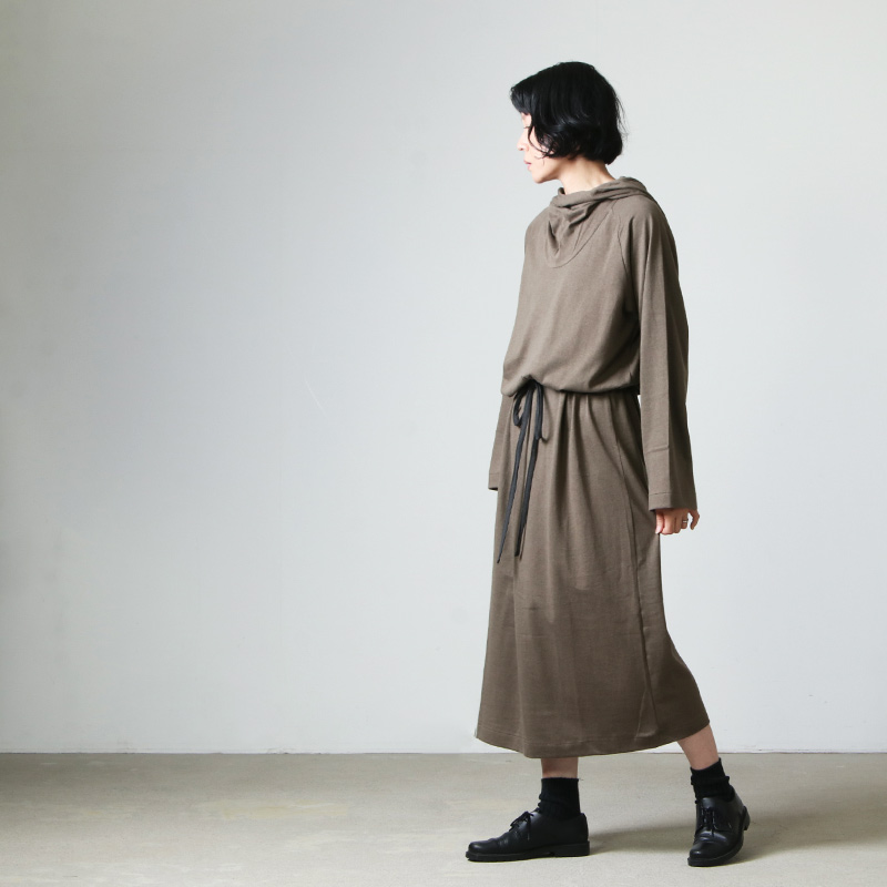 THE HINOKI( ҥΥ) Cotton Wool Jersey Hooded Dress