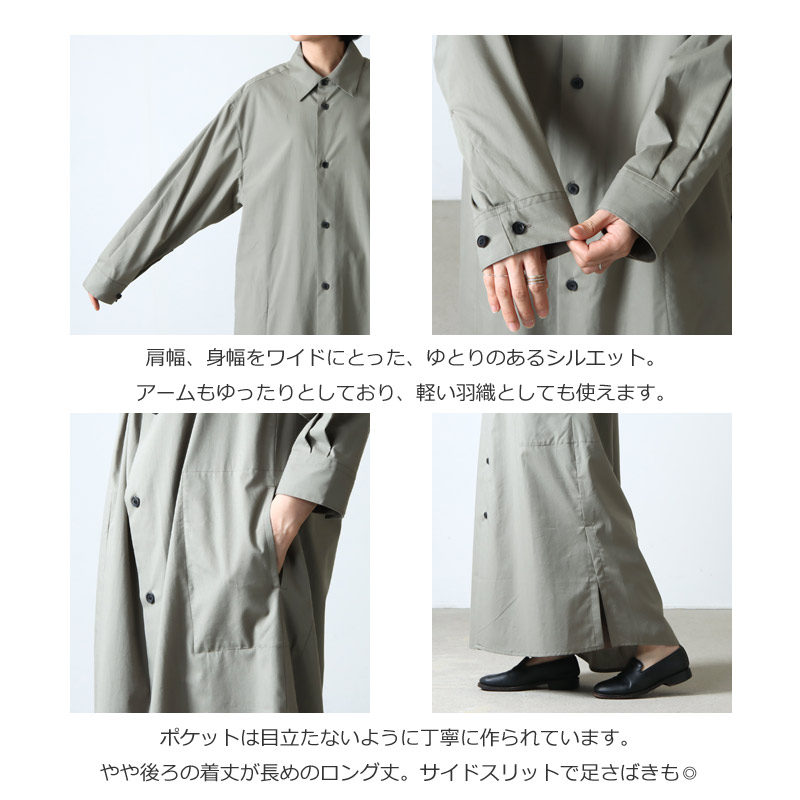 THE HINOKI( ҥΥ) OG Cotton Poplin Long Shirt Dress