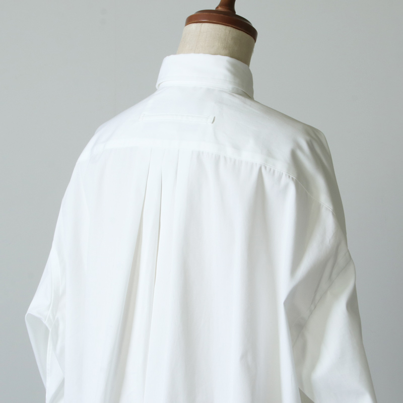 347ティッカ スクエアビッグシャツプルオーバーコットン100％アイボリーF白F実寸も合わせてご覧ください色