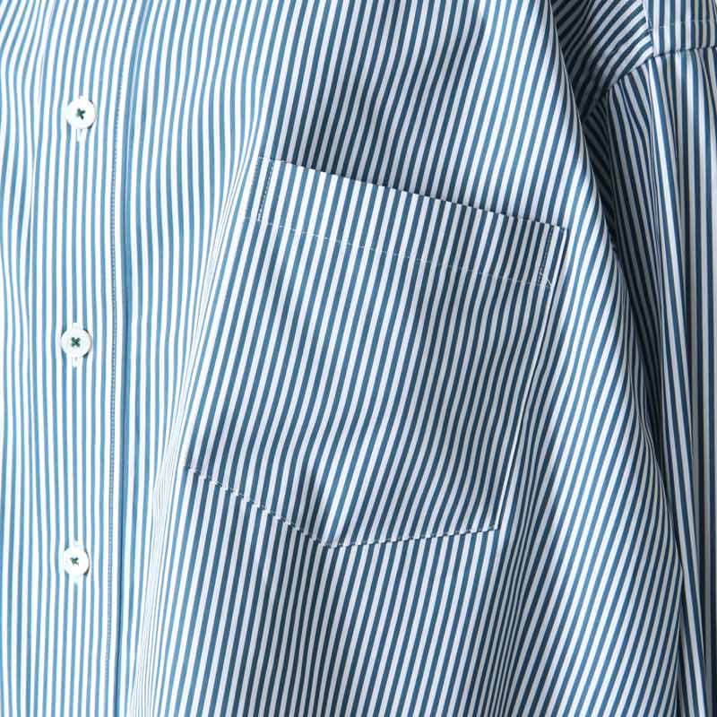 TICCA (ティッカ) ノーカラースクエアビッグシャツ london stripe