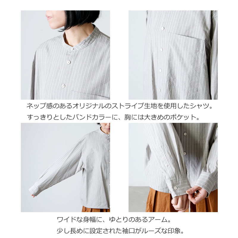unfil(ե) striped cotton snd silkpoplin drawstring shirt