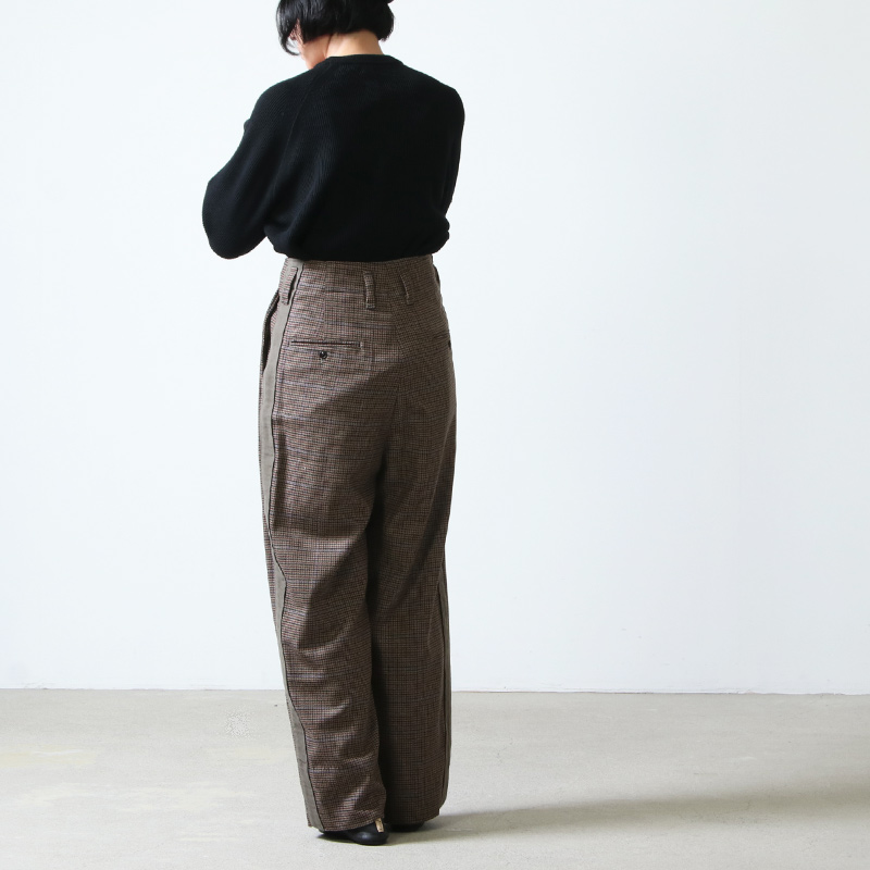 unfil (アンフィル) geelong rambs flannel wideleg trousers