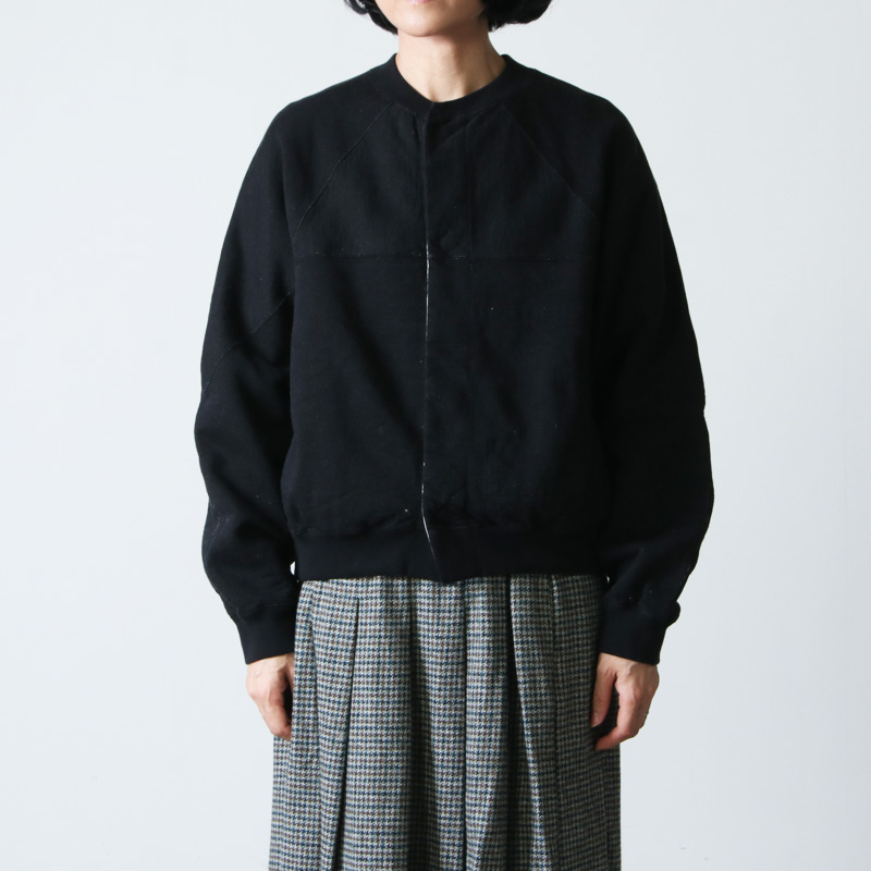 unfil (アンフィル) vintage cotton-fleece cropped cardigan 