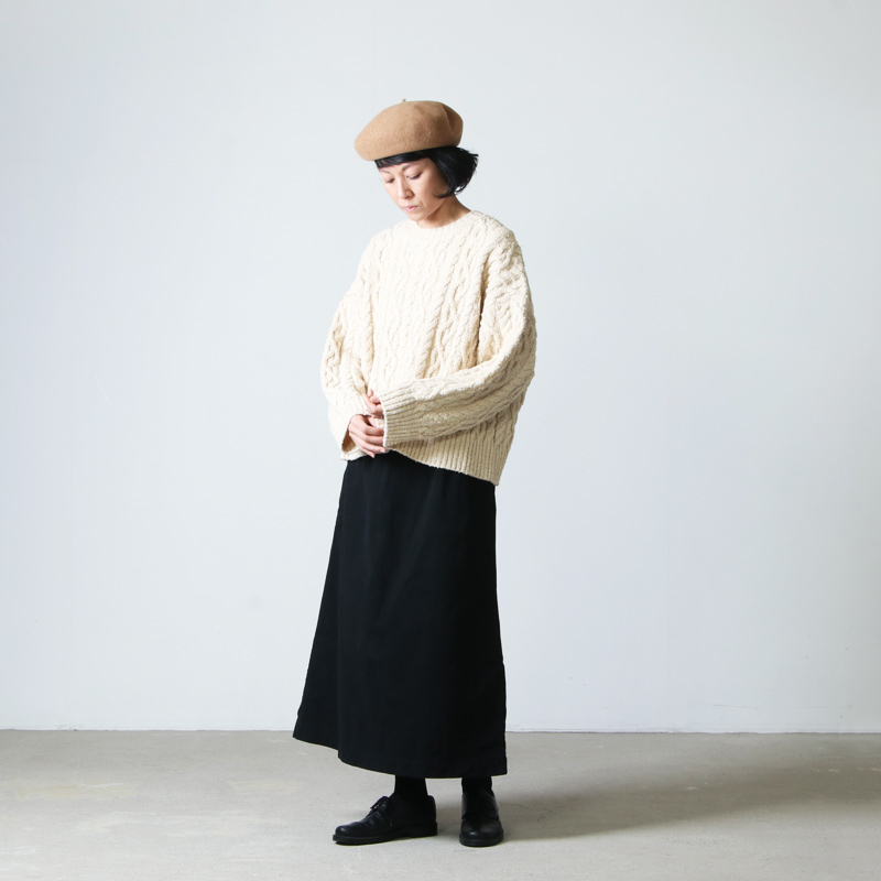 unfil(ե) french merino&cotton boucle cable-knit sweater