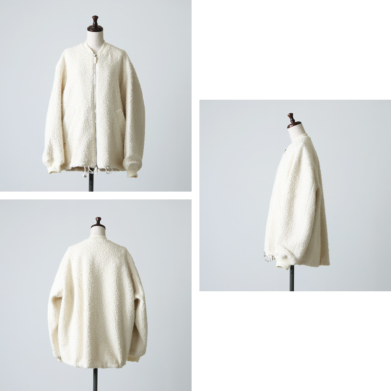 unfil (アンフィル) wool-boa bomber jacket / ウールボアボンバー