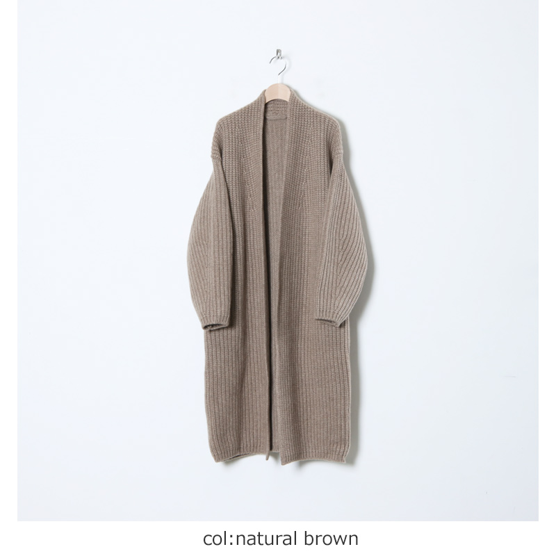 unfil (アンフィル) cashmere chunky ribbed-knit coat / カシミヤ 