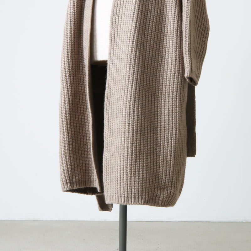 unfil (アンフィル) cashmere chunky ribbed-knit coat / カシミヤ