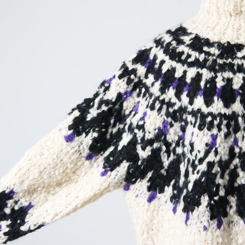 unfil (アンフィル) cashmere blend hand-knit sweater / カシミヤ 