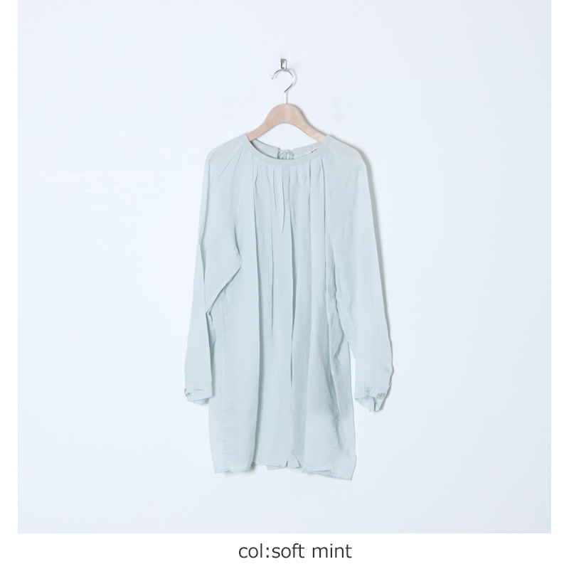 unfil(ե) tumbled ramie voile smock blouse