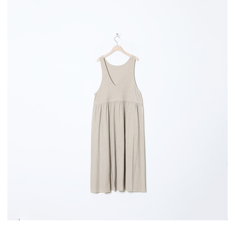 unfil (アンフィル) raw silk plain-jersey gathered dress ローシルクプレーンジャージーギャザードレス