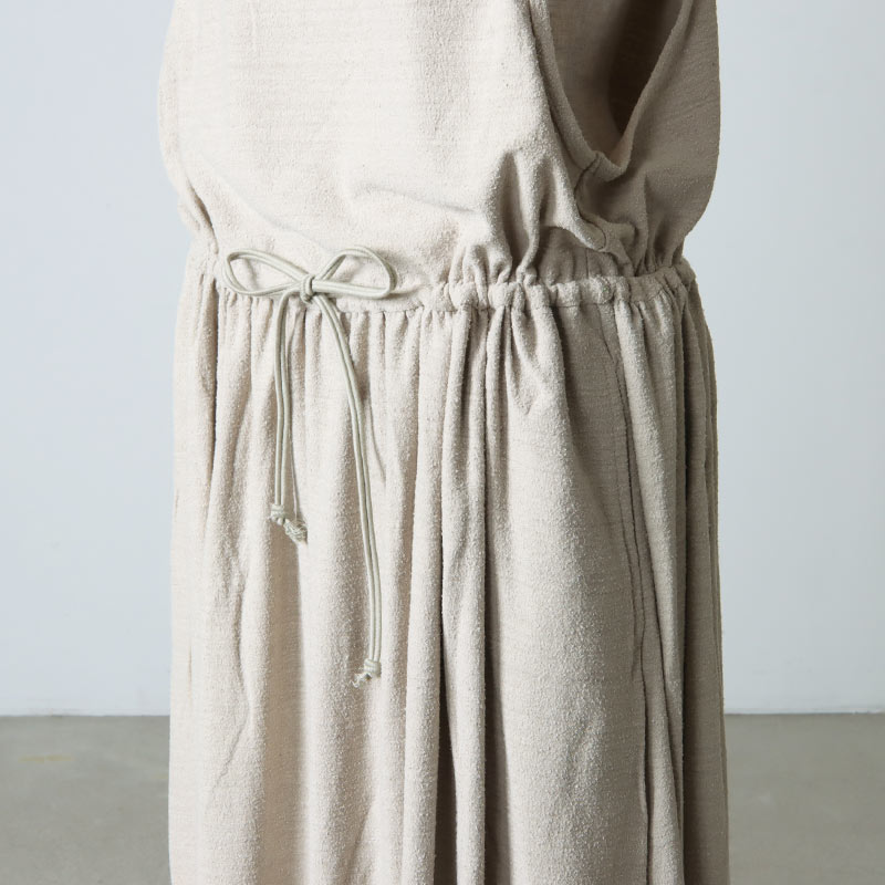unfil(ե) raw silk plain-jersey gathered dress