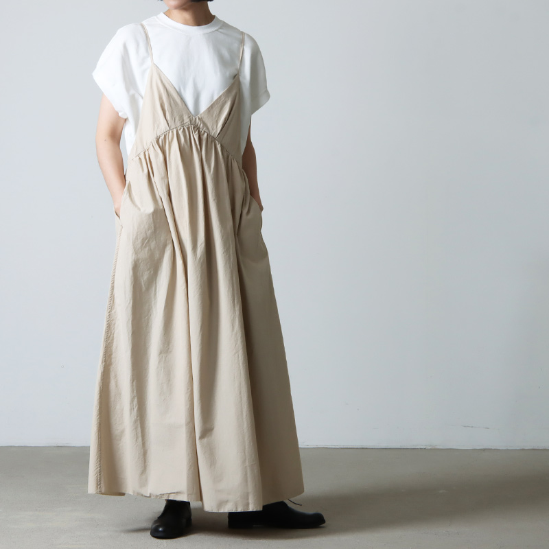 unfil (アンフィル) chambray weather-cloth camisole dress