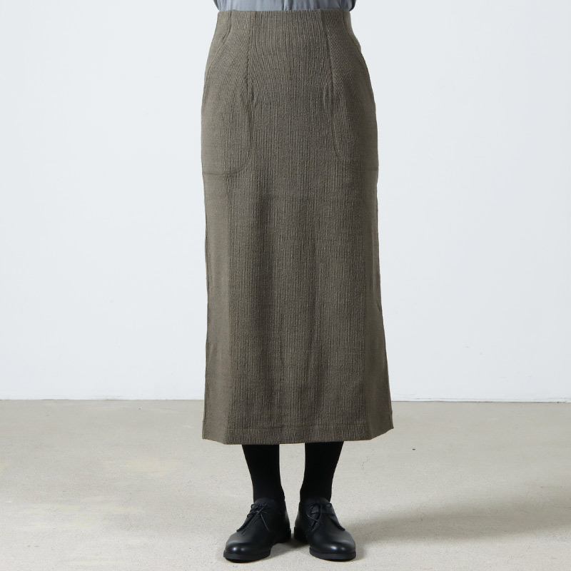 unfil(ե) stretch raw silk ribbed-jersey pencil skirt