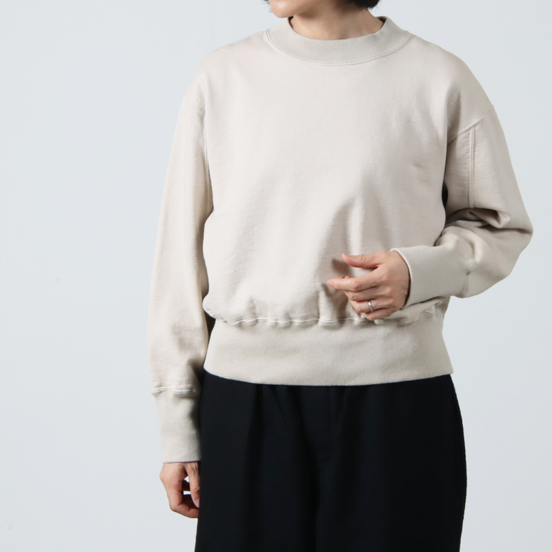 unfil (アンフィル) vintage cotton fleece cropped sweatshirt 