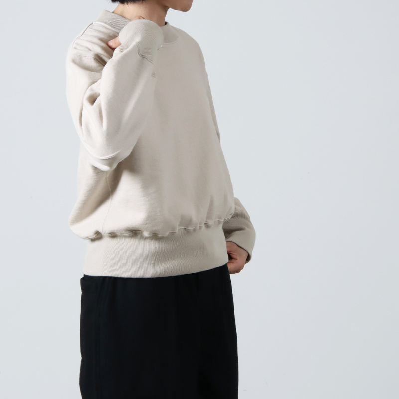 unfil (アンフィル) vintage cotton fleece cropped sweatshirt 