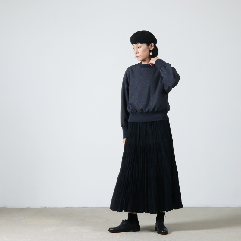 unfil (アンフィル) vintage cotton fleece cropped sweatshirt