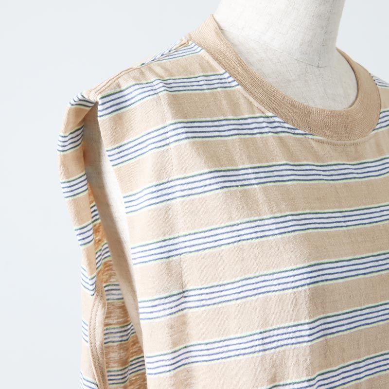 unfil(ե) hemp striped jersey sleeveles T-dress