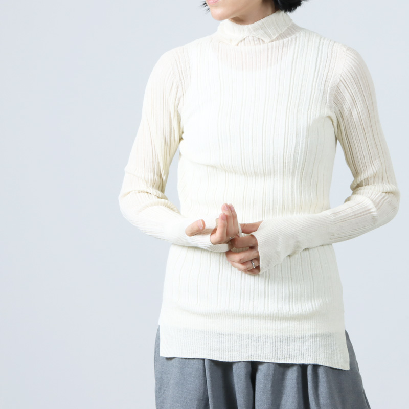 unfil(ե) royal baby alpaca random ribbed-knit high-neck sweater