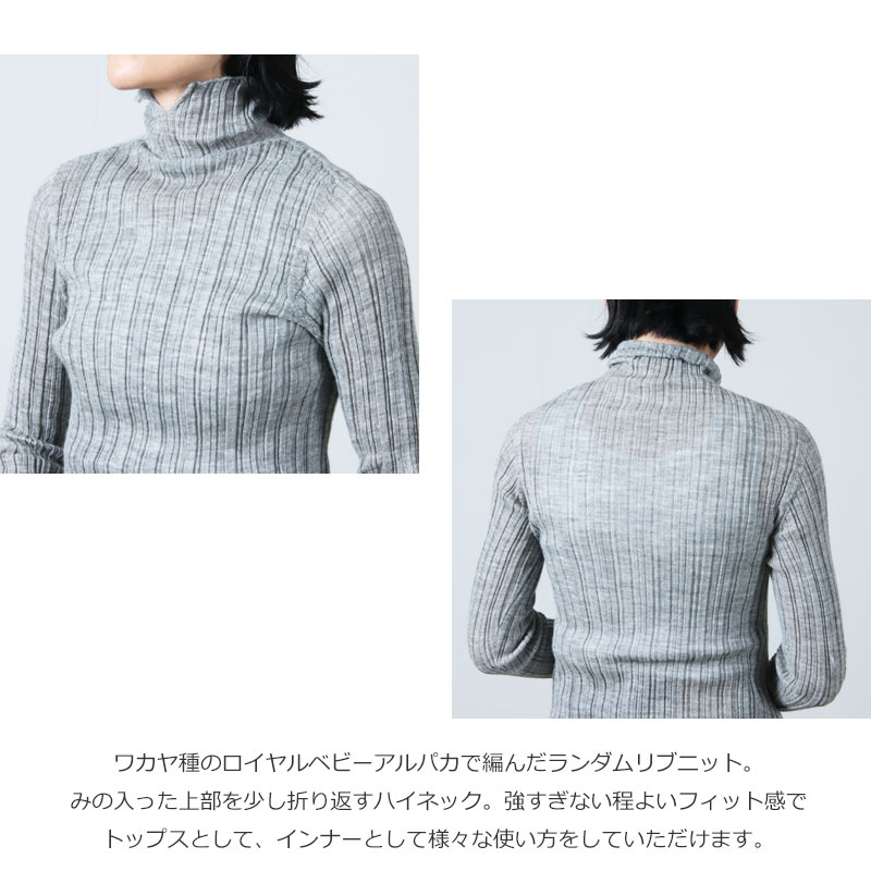 unfil(ե) royal baby alpaca random ribbed-knit high-neck sweater