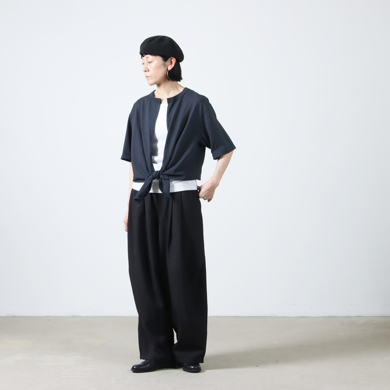 unfil(ե) dry touch cotton jersey front-tie T-cardigan