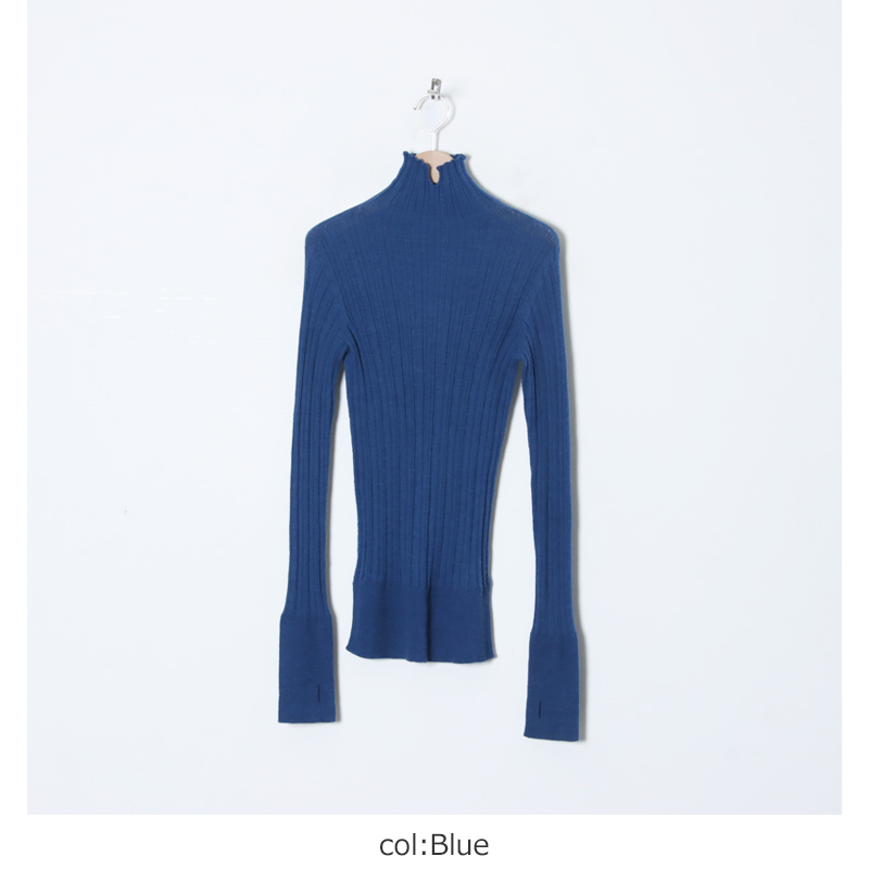 unfil(ե) royal baby alpaca random ribbed-knit high-neck P/O