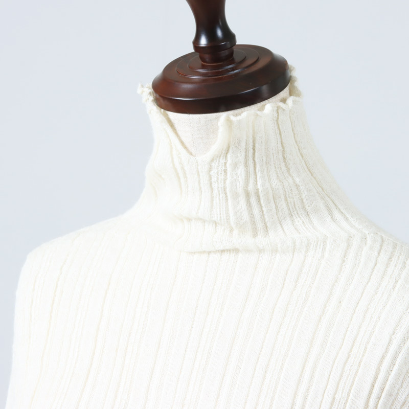 unfil(ե) royal baby alpaca random ribbed-knit high-neck P/O