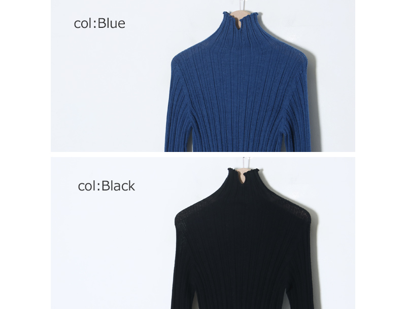 unfil(ե) royal baby alpaca random ribbed-knit high-neck P/O