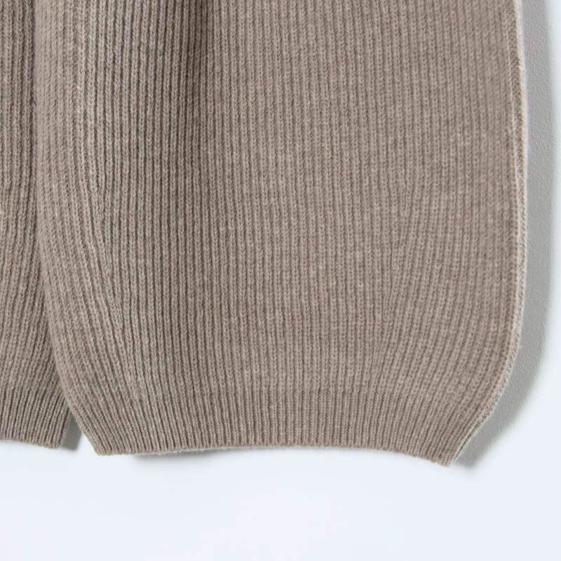 unfil(ե) woolen cotton & ex.fine lambs wool ribbed-knit wide pants