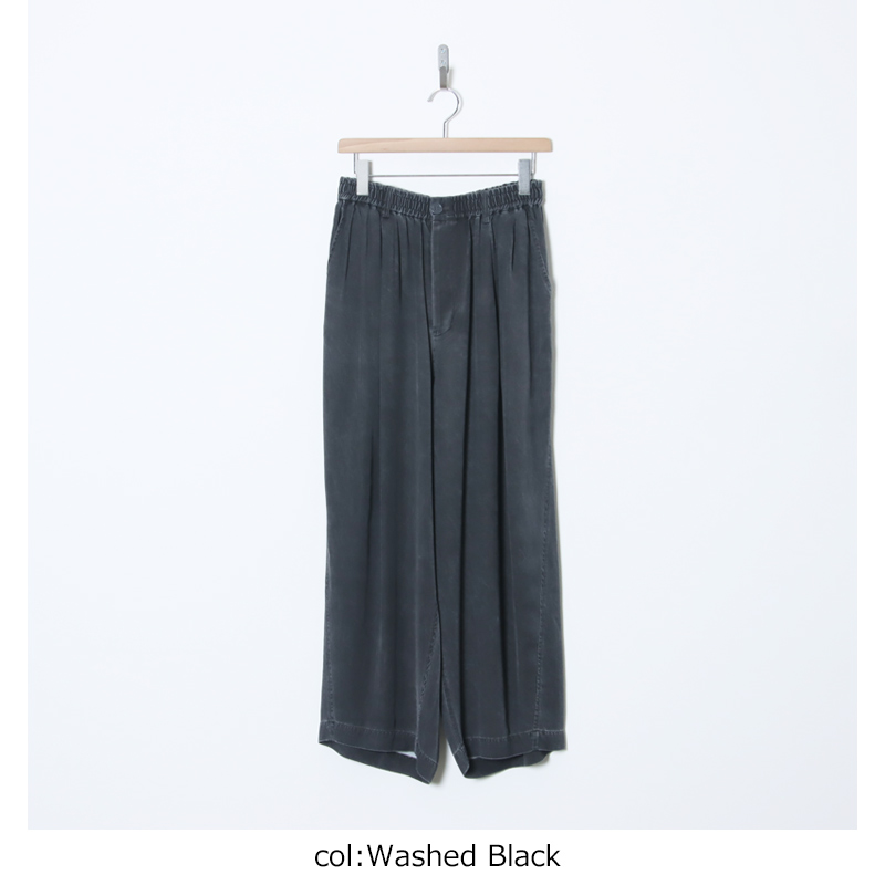 unfil(����ե���) rayon gabardine pigment washed BIG easy trousers