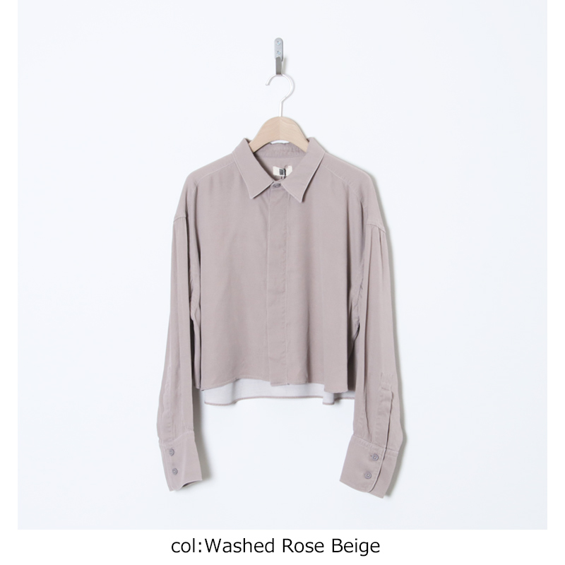 unfil(����ե���) rayon gabardine pigment washed cropped shirt
