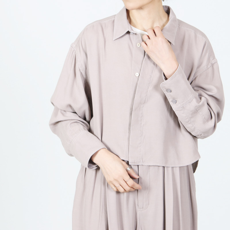 unfil(����ե���) rayon gabardine pigment washed cropped shirt