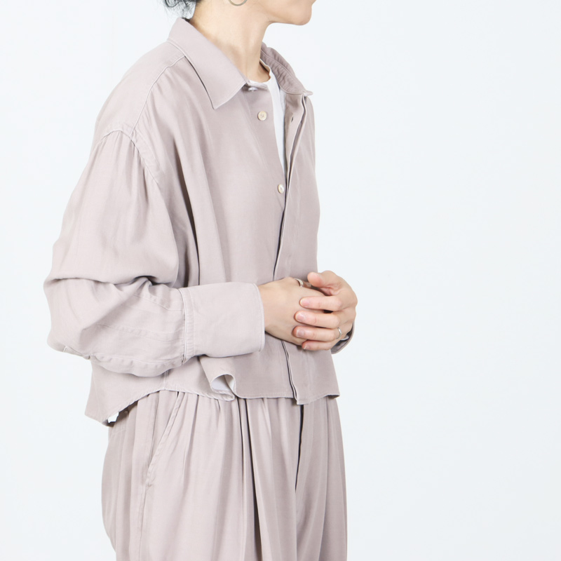 unfil(����ե���) rayon gabardine pigment washed cropped shirt