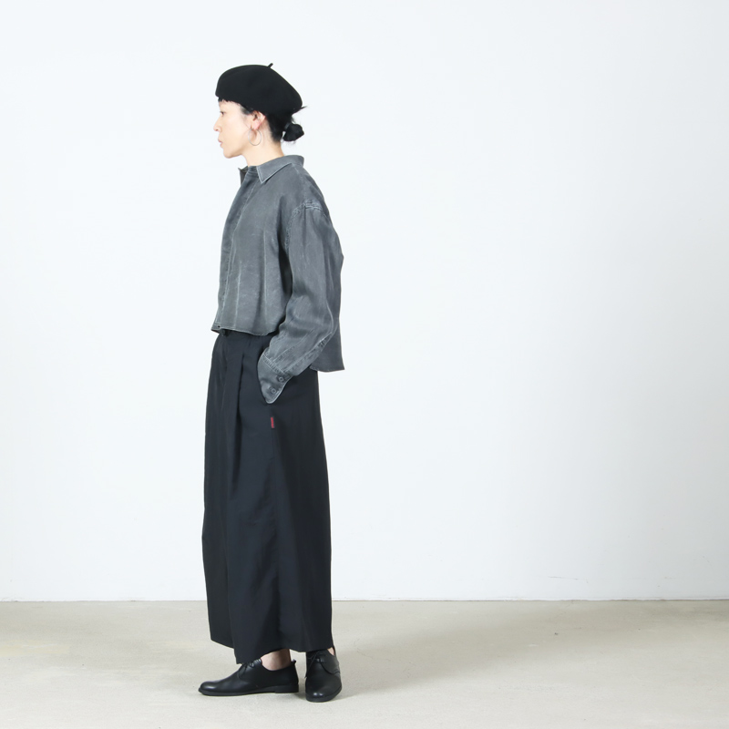 unfil(����ե���) rayon gabardine pigment washed cropped shirt