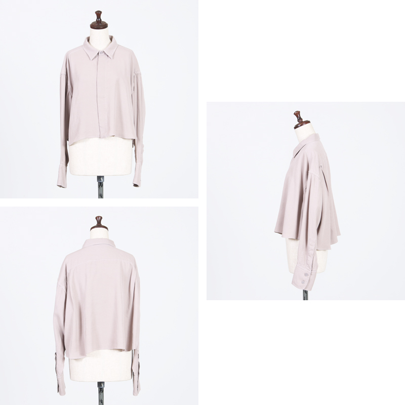 unfil(����ե���) rayon gabardine pigment washed cropped shirt