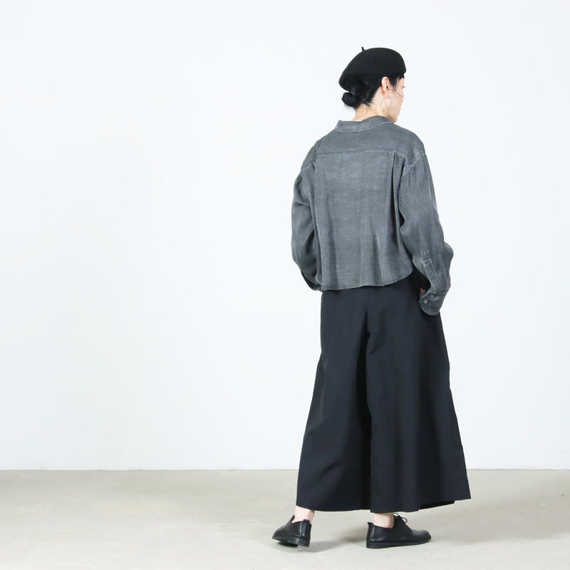 unfil(����ե���) rayon gabardine pigment washed cropped shirt