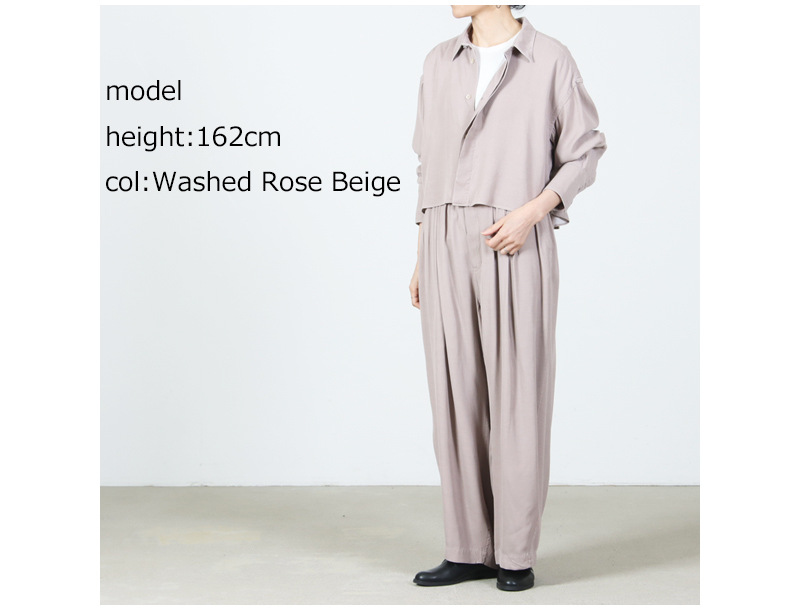 unfil(����ե���) rayon gabardine pigment washed cropped shirt