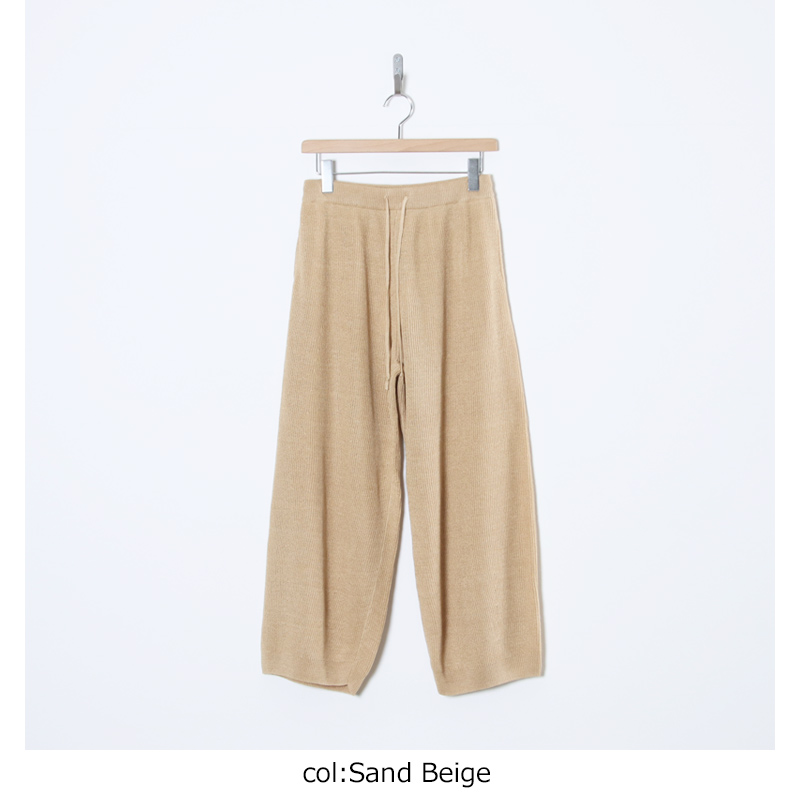 unfil(����ե���) french linen ribbed-knit wide-leg pants