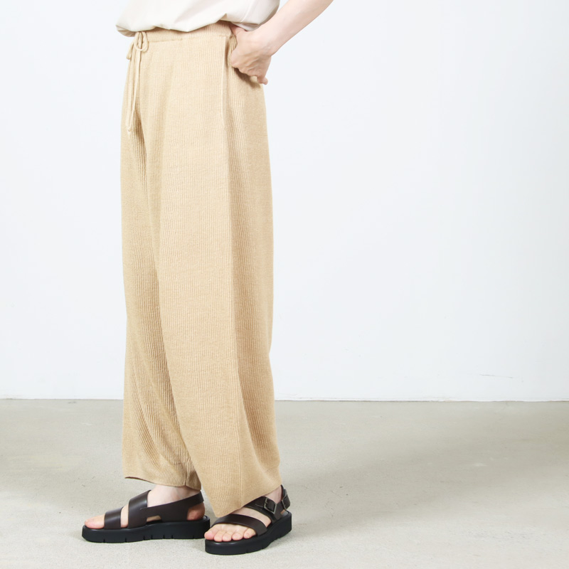 unfil(����ե���) french linen ribbed-knit wide-leg pants