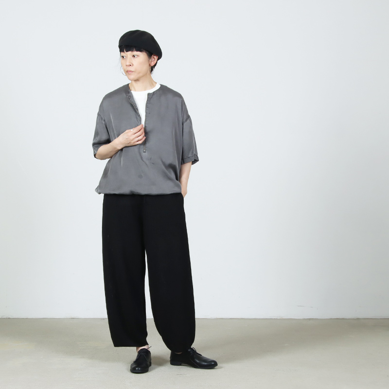 unfil(����ե���) french linen ribbed-knit wide-leg pants