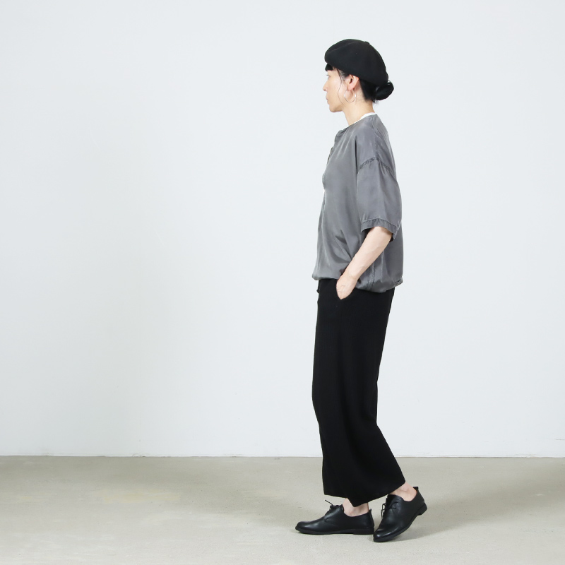 unfil(����ե���) french linen ribbed-knit wide-leg pants