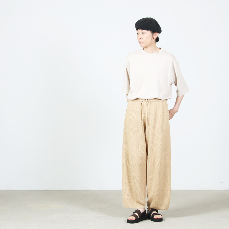 unfil(����ե���) french linen ribbed-knit wide-leg pants