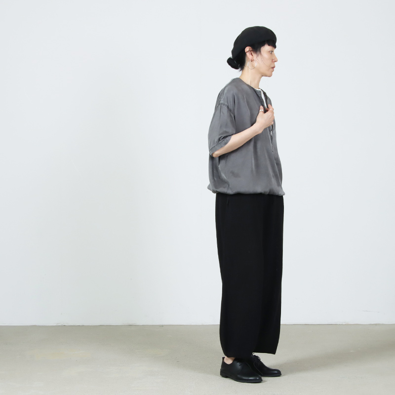 unfil(����ե���) french linen ribbed-knit wide-leg pants