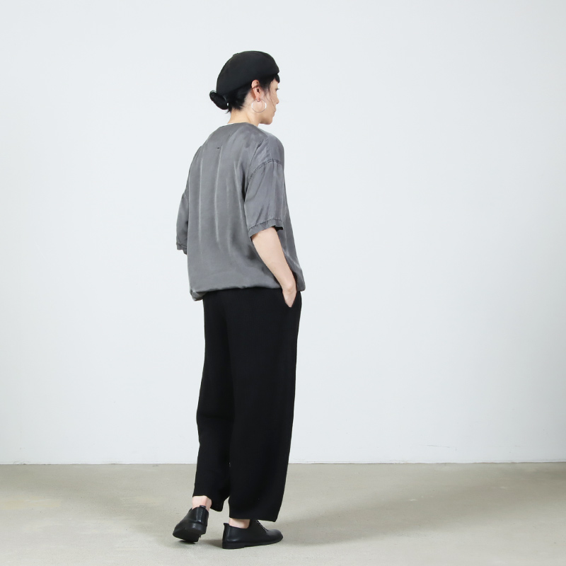 unfil(����ե���) french linen ribbed-knit wide-leg pants