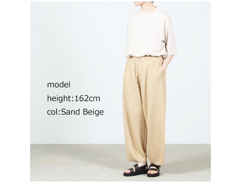 unfil(����ե���) french linen ribbed-knit wide-leg pants