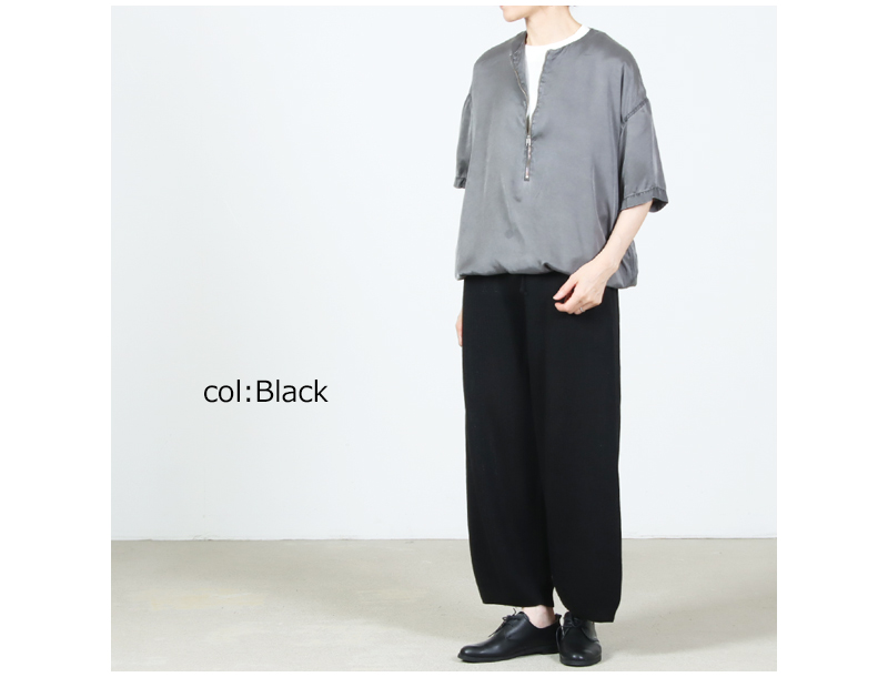 unfil(����ե���) french linen ribbed-knit wide-leg pants