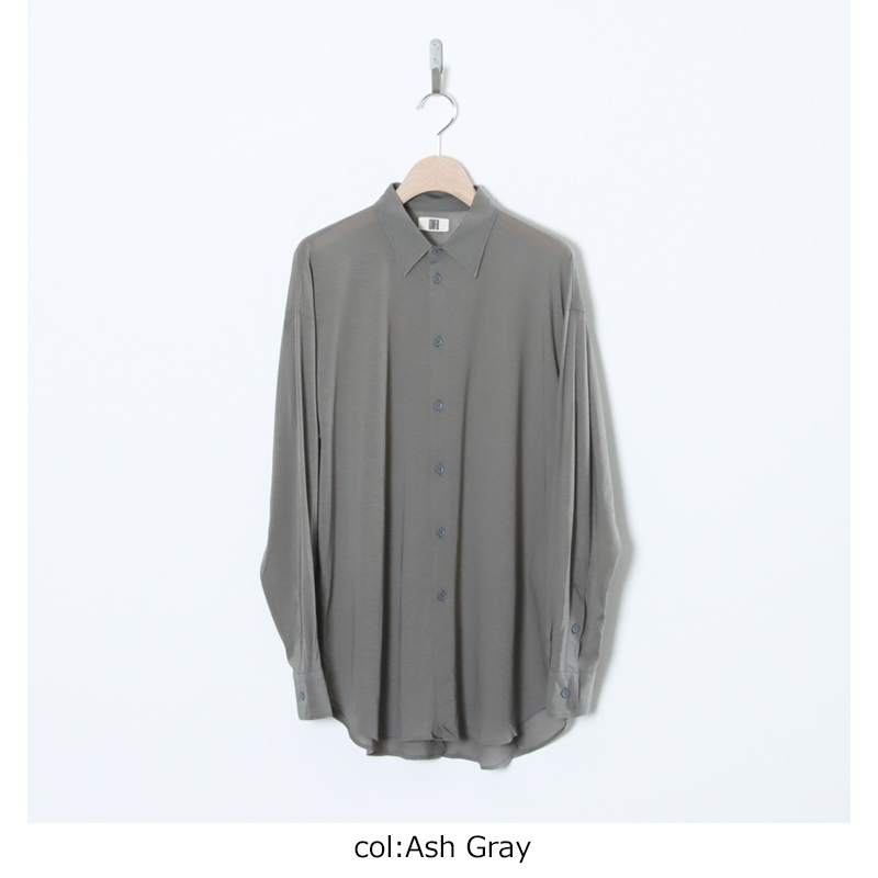 unfil(����ե���) twisted cotton sheer jersey fluid shirt